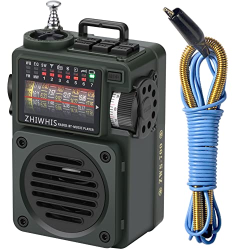 ZHIWHIS Bluetooth スピーカー ラジオ MP3プレーヤー（AM/FM/短波/ワイドFM対応Micro SDカード対応/タイマー/USB-C充電式/ポータブル/13