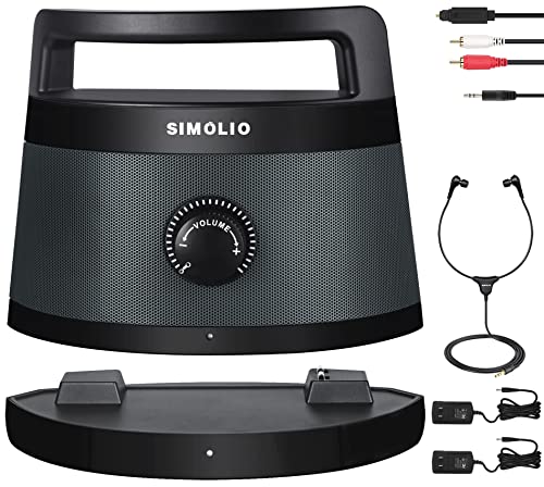 SIMOLIO デジタル ワイヤレススピーカー テレビ用 手元 サウンドバー ポータブルスピーカー TV 2.4GHz 無線 コードレス AC電源 映画 TV