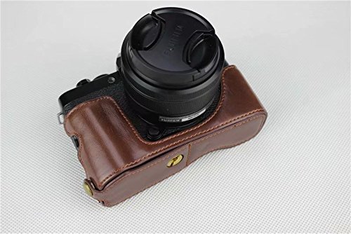 Koowl 対応 Fujifilm Fuji 富士 X-T100 XT100 X T100 カメラ バッグ カメラ ケース 、Koowl手作りトップクラスのPUレザーカメラハーフケ