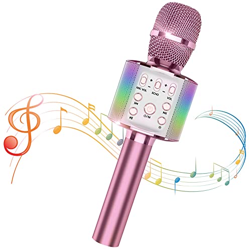 Sky Stone Bluetooth カラオケマイク マイク karaoke LEDライト付き 音楽再生 録音可能 カラオケ機器 家庭用 カラオケ/自宅/パーティー 3