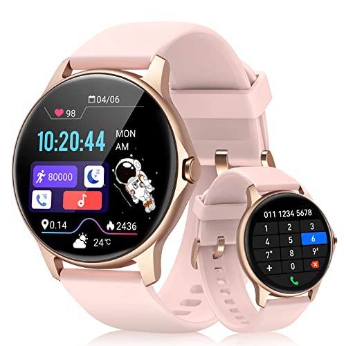 AEAC スマートウォッチ iPhone対応 通話,新登場 通話機能対応 丸形 円型 Bluetooth5.2 smart watch, 着信通知 110種類運動モード 心拍計