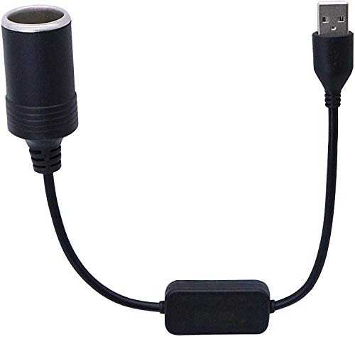 SinLoon USB 2.0 Aオス-12V 車用シガレットライターソケット，5V USB 12V車シガレットライターソケット メスステップアップケーブルイン